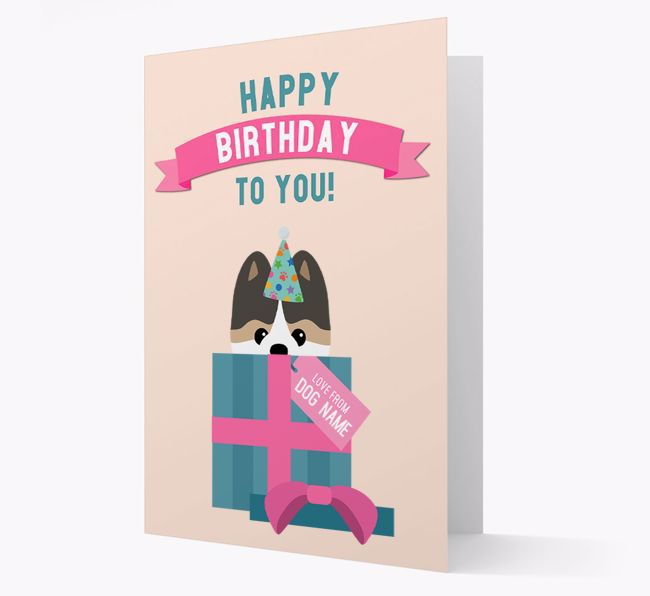 Personalized 'Happy Birthday to you! Love {dogsName}' Card